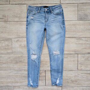 Buckle Black Fit No 256 Skinny Jeans Women Distressed Fray Light Wash 27